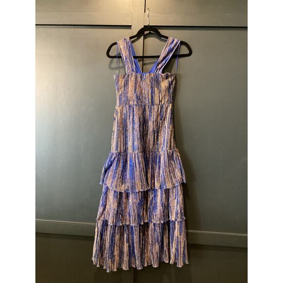 Cache Blue and Gold Midi Dress - Picture 7 of 10